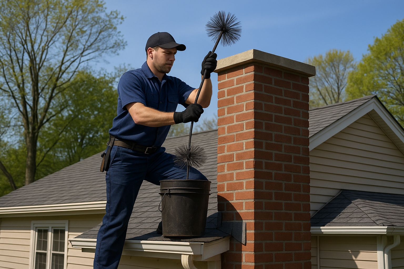 Brick chimney close‑up