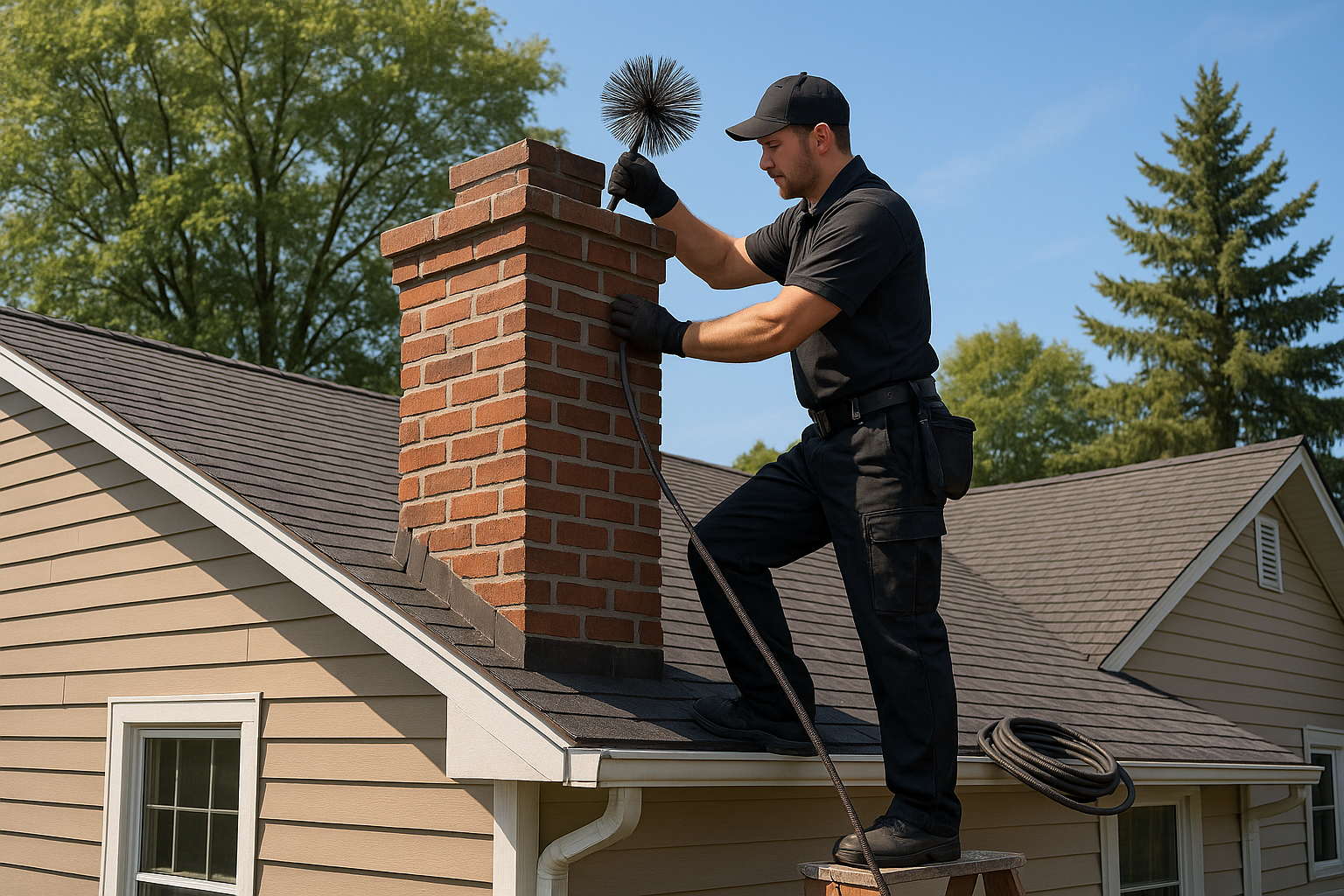 Chimney technician tools and equipment